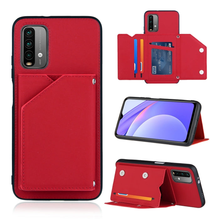 Skin Feel PU + TPU + PC Contraportada Estuche a prueba de golpes con ranuras para tarjetas y soporte y marco de fotos, For OPPO A93 5G, For OPPO A94, For Samsung Galaxy A02s (US Version), For Samsung Galaxy A02s (EU Version)                            ...