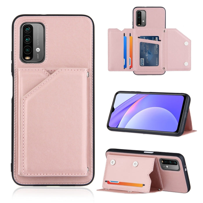 Skin Feel PU + TPU + PC Contraportada Estuche a prueba de golpes con ranuras para tarjetas y soporte y marco de fotos, For OPPO A93 5G, For OPPO A94, For Samsung Galaxy A02s (US Version), For Samsung Galaxy A02s (EU Version)                            ...