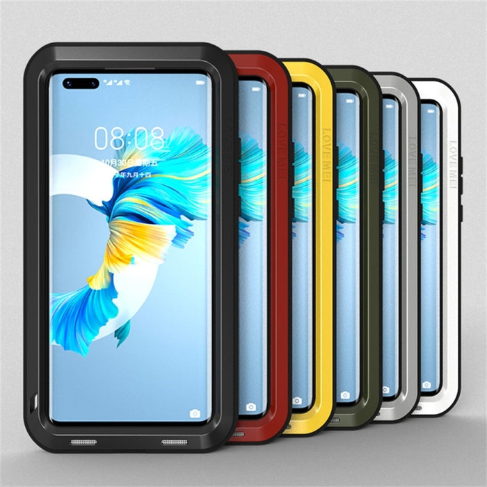 LOVE MEI Metal a prueba de golpes impermeable a prueba de polvo funda protectora sin vidrio, For Huawei Mate 40, For Huawei Mate 40 Pro, For Huawei Mate 40 Pro+, For Xiaomi Mi 11