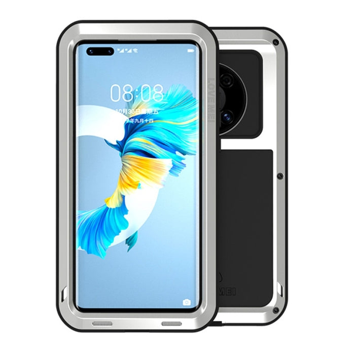 LOVE MEI Metal a prueba de golpes impermeable a prueba de polvo funda protectora sin vidrio, For Huawei Mate 40, For Huawei Mate 40 Pro, For Huawei Mate 40 Pro+, For Xiaomi Mi 11