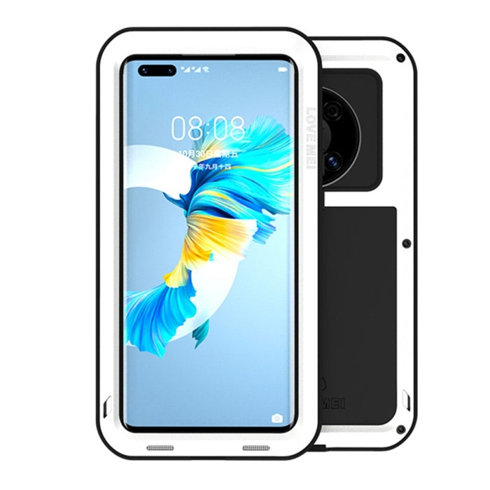 LOVE MEI Metal a prueba de golpes impermeable a prueba de polvo funda protectora sin vidrio, For Huawei Mate 40, For Huawei Mate 40 Pro, For Huawei Mate 40 Pro+, For Xiaomi Mi 11