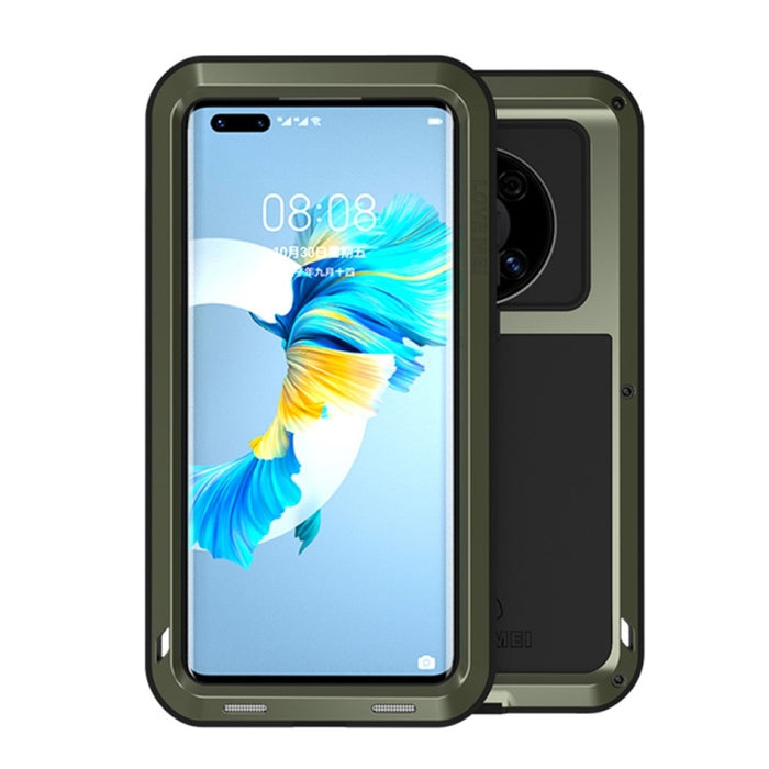 LOVE MEI Metal a prueba de golpes impermeable a prueba de polvo funda protectora sin vidrio, For Huawei Mate 40, For Huawei Mate 40 Pro, For Huawei Mate 40 Pro+, For Xiaomi Mi 11
