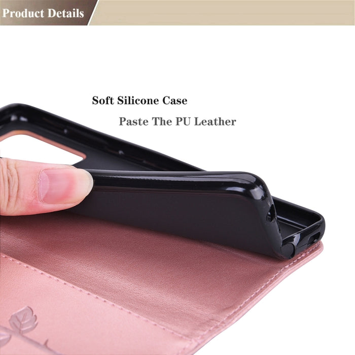 Estuche de cuero de PU con tapa horizontal en relieve rosa con soporte y ranuras para tarjetas y billetera, For Xiaomi Redmi 9T, For Xiaomi Mi 11 Lite, For Xiaomi Mi 11, For Xiaomi Redmi Note 9T 5G, For Xiaomi Redmi Note 10, For Xiaomi Redmi K40 / K40 ...