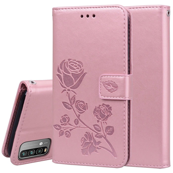 Estuche de cuero de PU con tapa horizontal en relieve rosa con soporte y ranuras para tarjetas y billetera, For Xiaomi Redmi 9T, For Xiaomi Mi 11 Lite, For Xiaomi Mi 11, For Xiaomi Redmi Note 9T 5G, For Xiaomi Redmi Note 10, For Xiaomi Redmi K40 / K40 ...