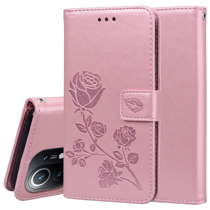 Estuche de cuero de PU con tapa horizontal en relieve rosa con soporte y ranuras para tarjetas y billetera, For Xiaomi Redmi 9T, For Xiaomi Mi 11 Lite, For Xiaomi Mi 11, For Xiaomi Redmi Note 9T 5G, For Xiaomi Redmi Note 10, For Xiaomi Redmi K40 / K40 ...