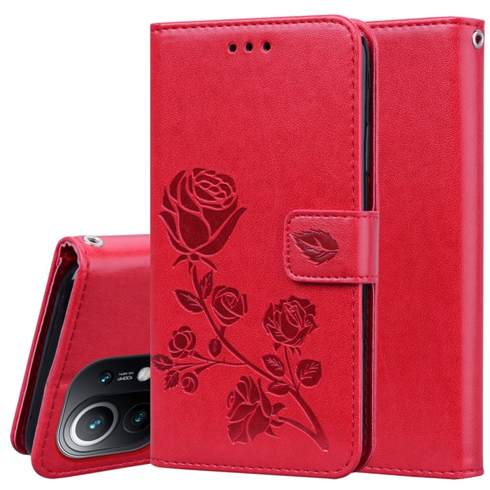 Estuche de cuero de PU con tapa horizontal en relieve rosa con soporte y ranuras para tarjetas y billetera, For Xiaomi Redmi 9T, For Xiaomi Mi 11 Lite, For Xiaomi Mi 11, For Xiaomi Redmi Note 9T 5G, For Xiaomi Redmi Note 10, For Xiaomi Redmi K40 / K40 ...
