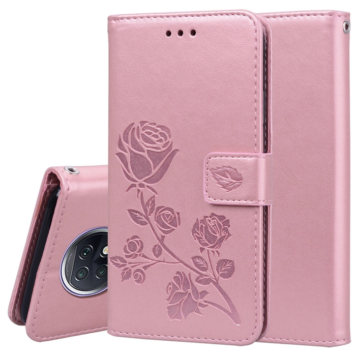 Estuche de cuero de PU con tapa horizontal en relieve rosa con soporte y ranuras para tarjetas y billetera, For Xiaomi Redmi 9T, For Xiaomi Mi 11 Lite, For Xiaomi Mi 11, For Xiaomi Redmi Note 9T 5G, For Xiaomi Redmi Note 10, For Xiaomi Redmi K40 / K40 ...