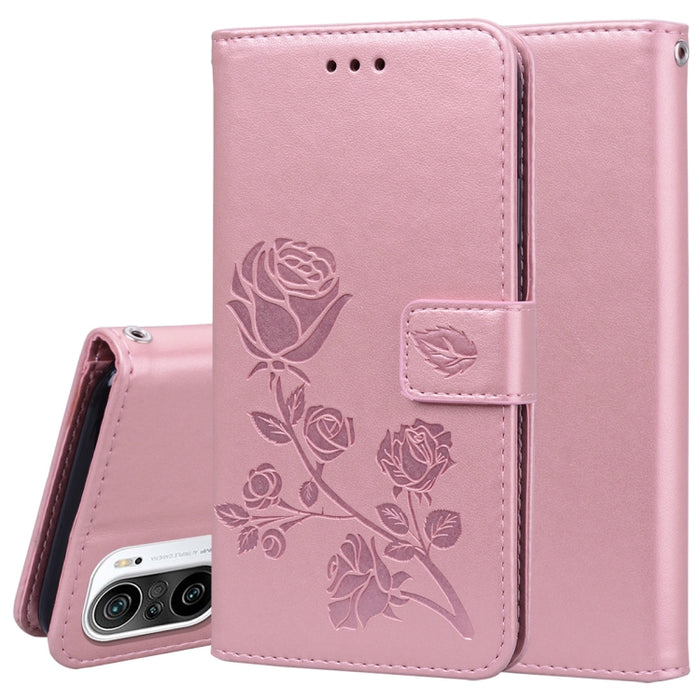 Estuche de cuero de PU con tapa horizontal en relieve rosa con soporte y ranuras para tarjetas y billetera, For Xiaomi Redmi 9T, For Xiaomi Mi 11 Lite, For Xiaomi Mi 11, For Xiaomi Redmi Note 9T 5G, For Xiaomi Redmi Note 10, For Xiaomi Redmi K40 / K40 ...