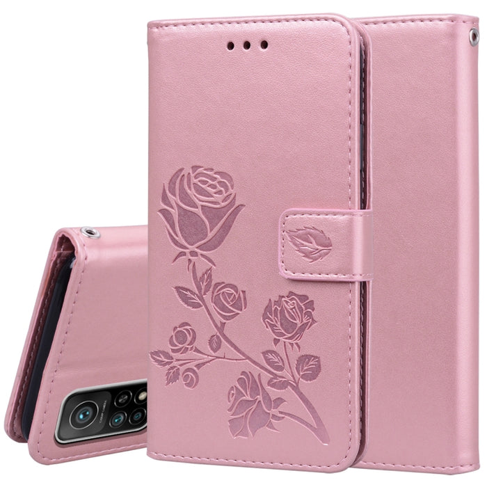 Estuche de cuero de PU con tapa horizontal en relieve rosa con soporte y ranuras para tarjetas y billetera, For Xiaomi Redmi 9T, For Xiaomi Mi 11 Lite, For Xiaomi Mi 11, For Xiaomi Redmi Note 9T 5G, For Xiaomi Redmi Note 10, For Xiaomi Redmi K40 / K40 ...