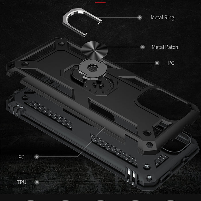 Funda protectora de TPU + PC a prueba de golpes con soporte giratorio de 360 grados, For Xiaomi Redmi Note 10 / Note 10s