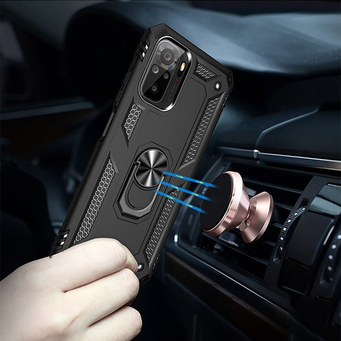Funda protectora de TPU + PC a prueba de golpes con soporte giratorio de 360 grados, For Xiaomi Redmi Note 10 / Note 10s