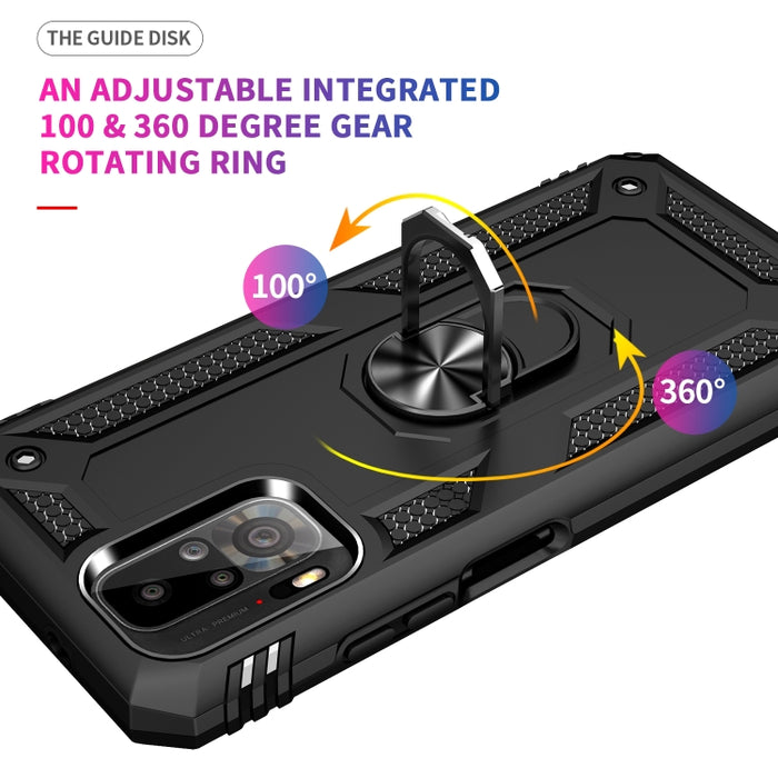 Funda protectora de TPU + PC a prueba de golpes con soporte giratorio de 360 grados, For Xiaomi Redmi Note 10 / Note 10s
