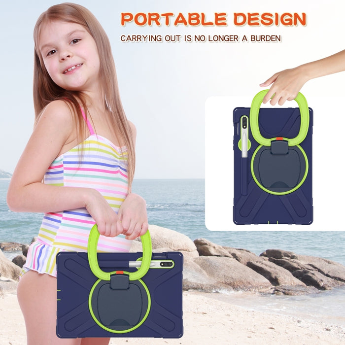 Funda protectora de silicona + PC con soporte y correa para el hombro, For Samsung Galaxy Tab S8 / Galaxy Tab S7 T870 / T875, For Samsung Galaxy Tab A7 10.4 (2020) T500 / T505, For iPad 9.7 inch (2018/2017)