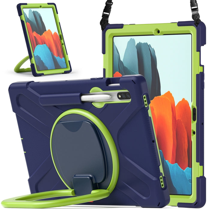 Funda protectora de silicona + PC con soporte y correa para el hombro, For Samsung Galaxy Tab S8 / Galaxy Tab S7 T870 / T875, For Samsung Galaxy Tab A7 10.4 (2020) T500 / T505, For iPad 9.7 inch (2018/2017)