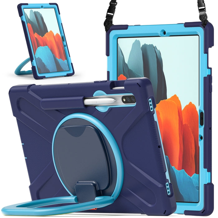 Funda protectora de silicona + PC con soporte y correa para el hombro, For Samsung Galaxy Tab S8 / Galaxy Tab S7 T870 / T875, For Samsung Galaxy Tab A7 10.4 (2020) T500 / T505, For iPad 9.7 inch (2018/2017)