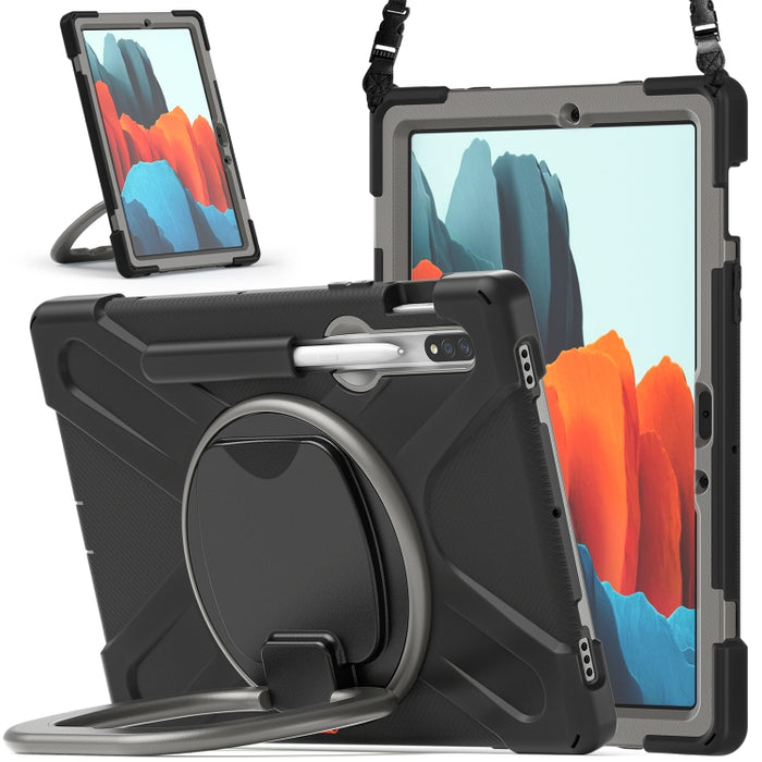 Funda protectora de silicona + PC con soporte y correa para el hombro, For Samsung Galaxy Tab S8 / Galaxy Tab S7 T870 / T875, For Samsung Galaxy Tab A7 10.4 (2020) T500 / T505, For iPad 9.7 inch (2018/2017)