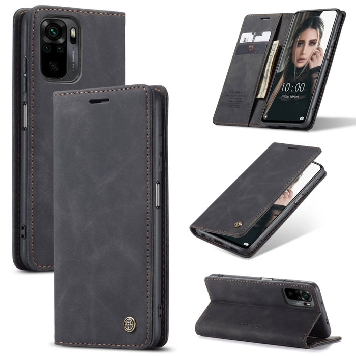 CaseMe 013 Estuche de cuero con tapa horizontal multifuncional con soporte, ranura para tarjeta y billetera, For Xiaomi Redmi Note 10 Pro 4G / Note 10 Pro Max, For Xiaomi Redmi Note 10 4G / Note 10s