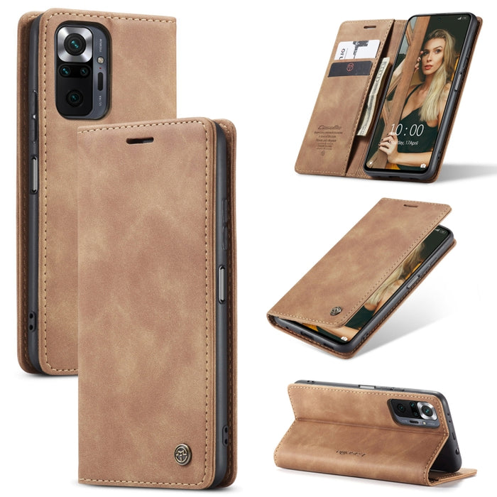 CaseMe 013 Estuche de cuero con tapa horizontal multifuncional con soporte, ranura para tarjeta y billetera, For Xiaomi Redmi Note 10 Pro 4G / Note 10 Pro Max, For Xiaomi Redmi Note 10 4G / Note 10s