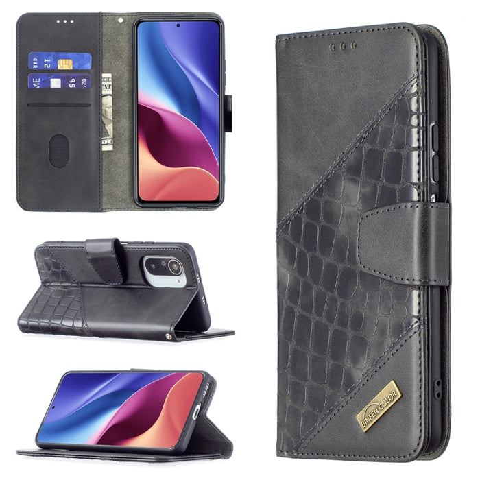 Funda de cuero PU con tapa horizontal y textura de cocodrilo a juego con billetera, soporte y ranuras para tarjetas, For Xiaomi Mi 11i / Poco F3 / Redmi K40