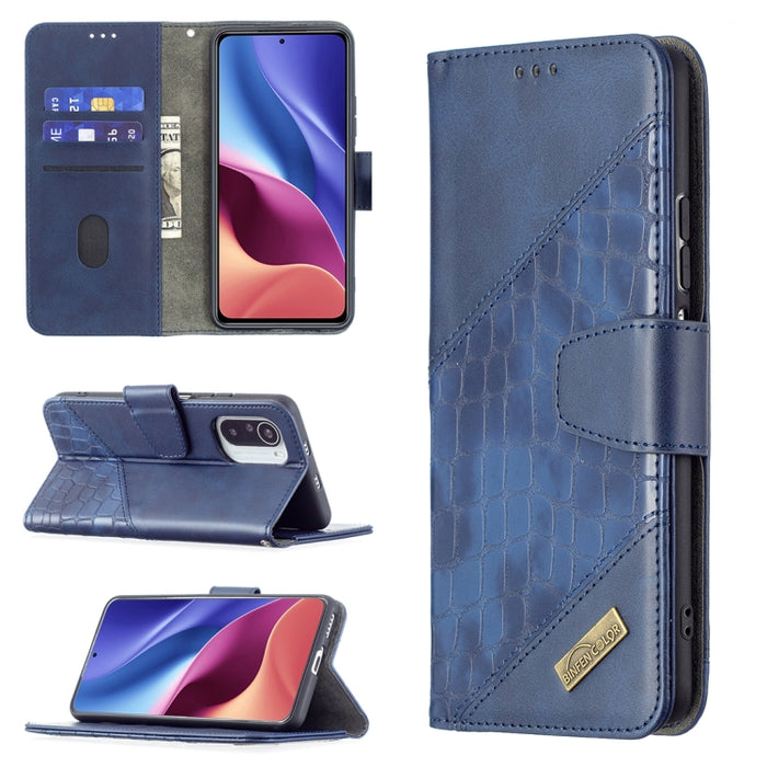 Funda de cuero PU con tapa horizontal y textura de cocodrilo a juego con billetera, soporte y ranuras para tarjetas, For Xiaomi Mi 11i / Poco F3 / Redmi K40