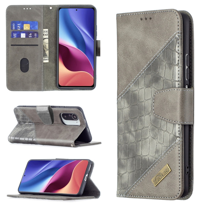 Funda de cuero PU con tapa horizontal y textura de cocodrilo a juego con billetera, soporte y ranuras para tarjetas, For Xiaomi Mi 11i / Poco F3 / Redmi K40