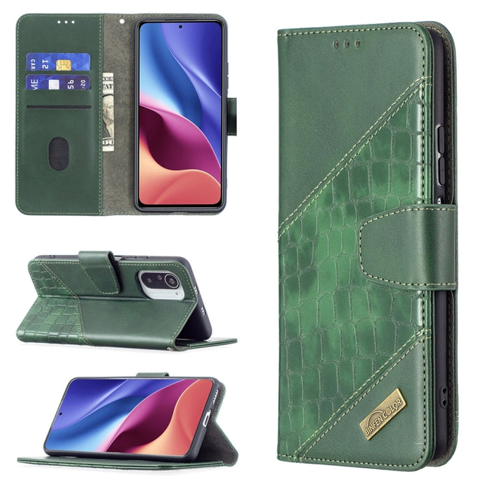 Funda de cuero PU con tapa horizontal y textura de cocodrilo a juego con billetera, soporte y ranuras para tarjetas, For Xiaomi Mi 11i / Poco F3 / Redmi K40