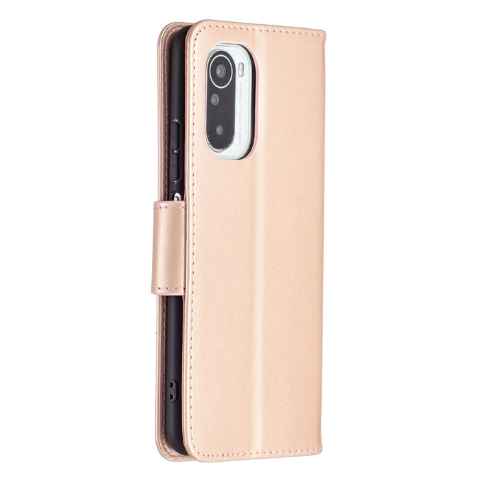 Estuche de cuero con tapa horizontal con estampado de dos mariposas con soporte, ranura para tarjeta, billetera y cordón, For Xiaomi Mi 11i / Poco F3 / Redmi K40