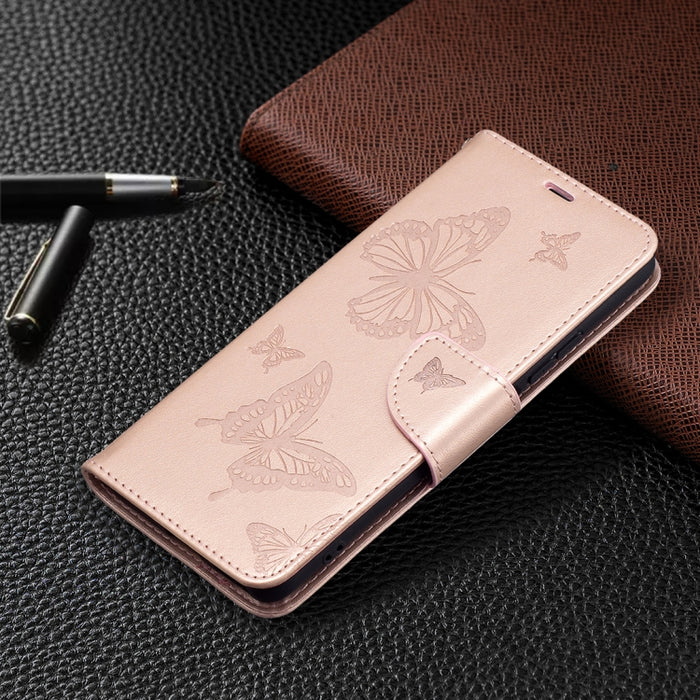 Estuche de cuero con tapa horizontal con estampado de dos mariposas con soporte, ranura para tarjeta, billetera y cordón, For Xiaomi Mi 11i / Poco F3 / Redmi K40