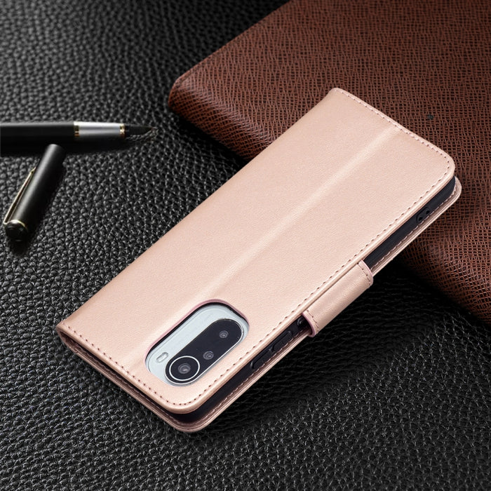 Estuche de cuero con tapa horizontal con estampado de dos mariposas con soporte, ranura para tarjeta, billetera y cordón, For Xiaomi Mi 11i / Poco F3 / Redmi K40