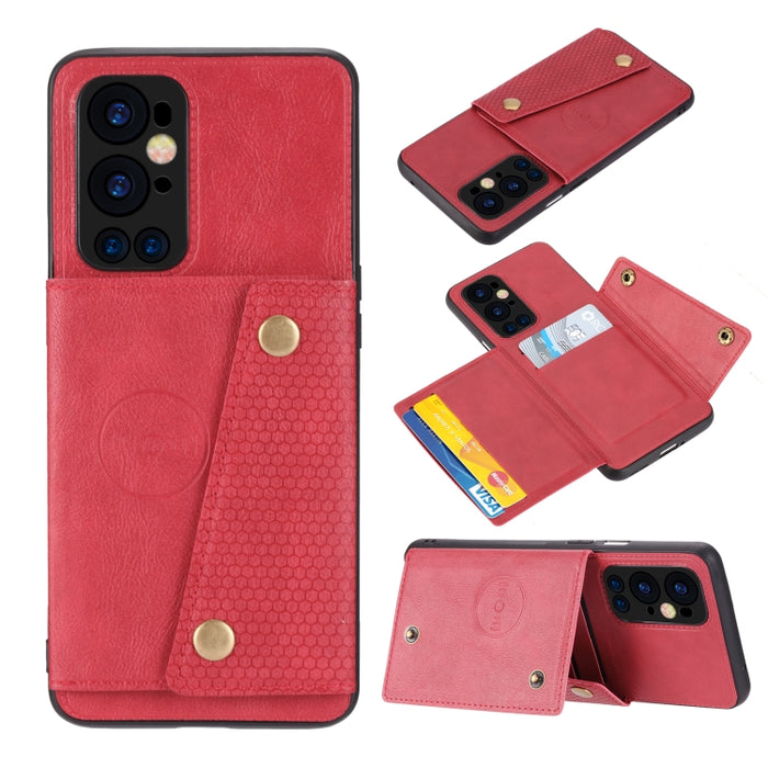 Estuche protector magnético a prueba de golpes con doble hebilla PU + TPU con ranura para tarjeta y soporte, For OnePlus 9, For OnePlus 9 Pro, For OPPO A94, For Xiaomi Redmi K40, For Xiaomi Redmi Note 9 4G, For Xiaomi Redmi Note 10                     ...