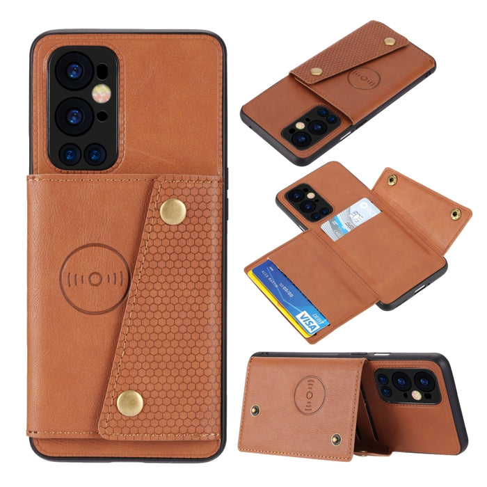 Estuche protector magnético a prueba de golpes con doble hebilla PU + TPU con ranura para tarjeta y soporte, For OnePlus 9, For OnePlus 9 Pro, For OPPO A94, For Xiaomi Redmi K40, For Xiaomi Redmi Note 9 4G, For Xiaomi Redmi Note 10                     ...