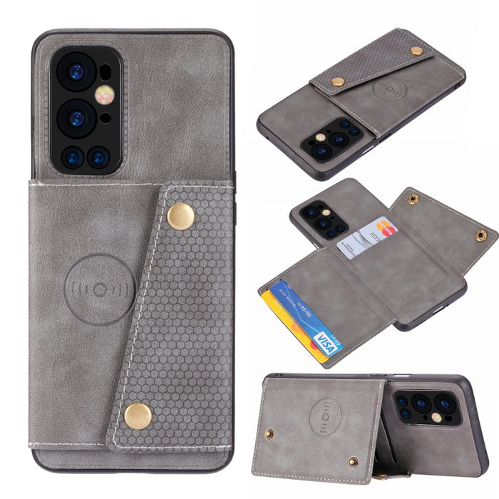 Estuche protector magnético a prueba de golpes con doble hebilla PU + TPU con ranura para tarjeta y soporte, For OnePlus 9, For OnePlus 9 Pro, For OPPO A94, For Xiaomi Redmi K40, For Xiaomi Redmi Note 9 4G, For Xiaomi Redmi Note 10                     ...