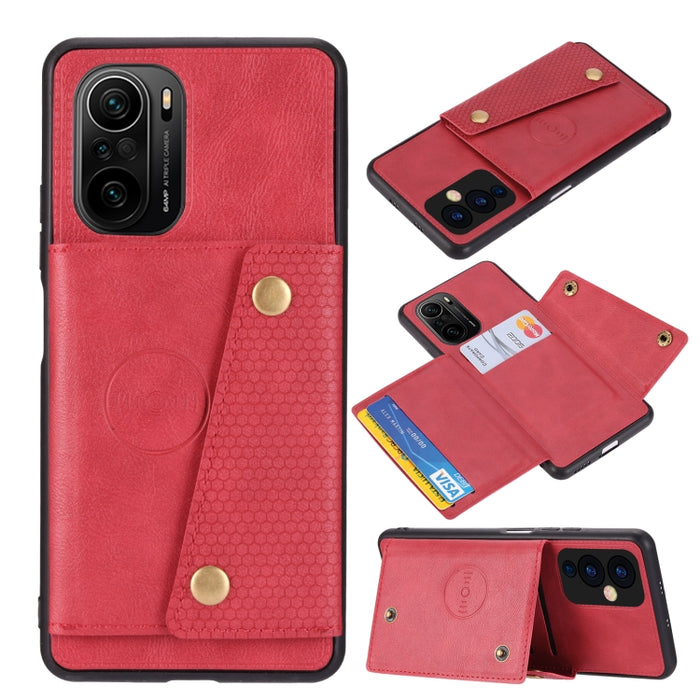 Estuche protector magnético a prueba de golpes con doble hebilla PU + TPU con ranura para tarjeta y soporte, For OnePlus 9, For OnePlus 9 Pro, For OPPO A94, For Xiaomi Redmi K40, For Xiaomi Redmi Note 9 4G, For Xiaomi Redmi Note 10                     ...