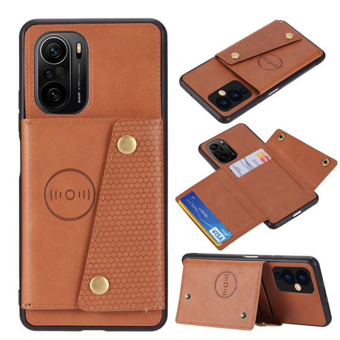 Estuche protector magnético a prueba de golpes con doble hebilla PU + TPU con ranura para tarjeta y soporte, For OnePlus 9, For OnePlus 9 Pro, For OPPO A94, For Xiaomi Redmi K40, For Xiaomi Redmi Note 9 4G, For Xiaomi Redmi Note 10                     ...