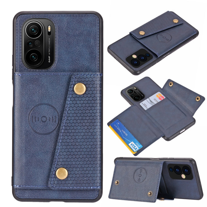 Estuche protector magnético a prueba de golpes con doble hebilla PU + TPU con ranura para tarjeta y soporte, For OnePlus 9, For OnePlus 9 Pro, For OPPO A94, For Xiaomi Redmi K40, For Xiaomi Redmi Note 9 4G, For Xiaomi Redmi Note 10                     ...