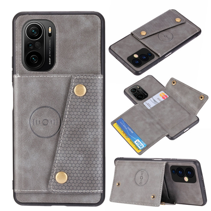 Estuche protector magnético a prueba de golpes con doble hebilla PU + TPU con ranura para tarjeta y soporte, For OnePlus 9, For OnePlus 9 Pro, For OPPO A94, For Xiaomi Redmi K40, For Xiaomi Redmi Note 9 4G, For Xiaomi Redmi Note 10                     ...