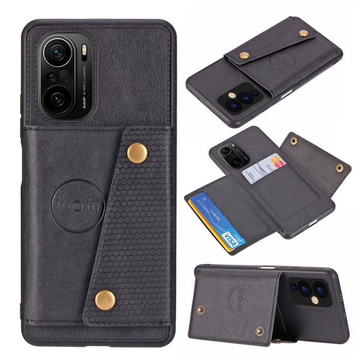 Estuche protector magnético a prueba de golpes con doble hebilla PU + TPU con ranura para tarjeta y soporte, For OnePlus 9, For OnePlus 9 Pro, For OPPO A94, For Xiaomi Redmi K40, For Xiaomi Redmi Note 9 4G, For Xiaomi Redmi Note 10                     ...