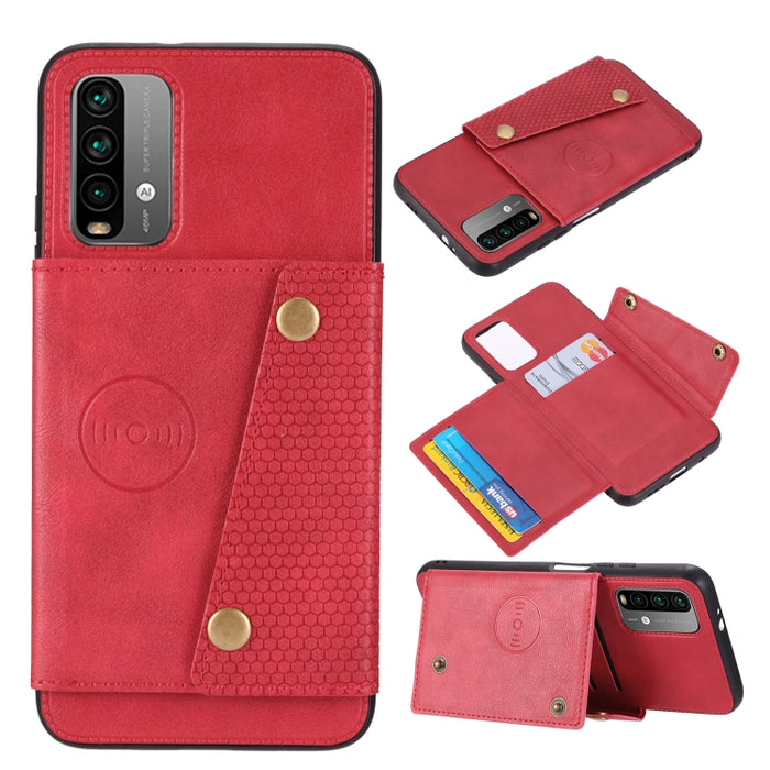 Estuche protector magnético a prueba de golpes con doble hebilla PU + TPU con ranura para tarjeta y soporte, For OnePlus 9, For OnePlus 9 Pro, For OPPO A94, For Xiaomi Redmi K40, For Xiaomi Redmi Note 9 4G, For Xiaomi Redmi Note 10                     ...