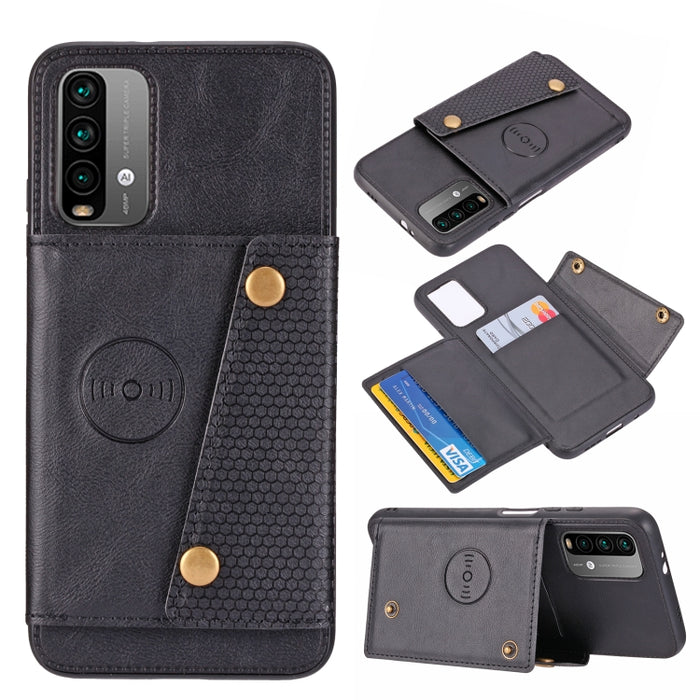 Estuche protector magnético a prueba de golpes con doble hebilla PU + TPU con ranura para tarjeta y soporte, For OnePlus 9, For OnePlus 9 Pro, For OPPO A94, For Xiaomi Redmi K40, For Xiaomi Redmi Note 9 4G, For Xiaomi Redmi Note 10                     ...