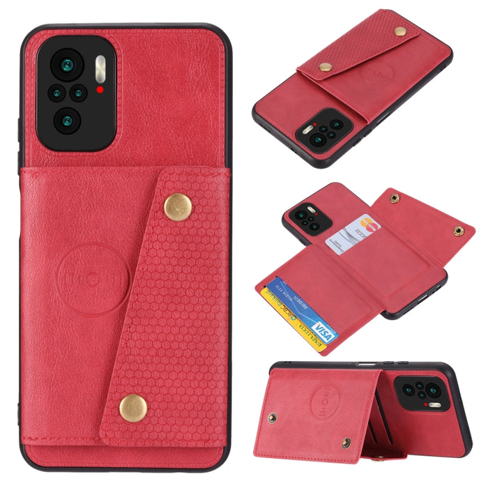 Estuche protector magnético a prueba de golpes con doble hebilla PU + TPU con ranura para tarjeta y soporte, For OnePlus 9, For OnePlus 9 Pro, For OPPO A94, For Xiaomi Redmi K40, For Xiaomi Redmi Note 9 4G, For Xiaomi Redmi Note 10                     ...