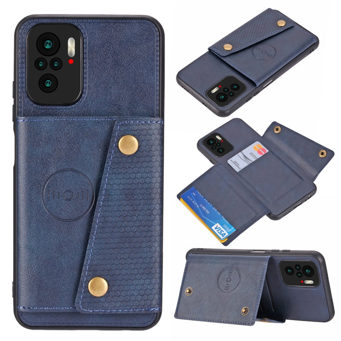 Estuche protector magnético a prueba de golpes con doble hebilla PU + TPU con ranura para tarjeta y soporte, For OnePlus 9, For OnePlus 9 Pro, For OPPO A94, For Xiaomi Redmi K40, For Xiaomi Redmi Note 9 4G, For Xiaomi Redmi Note 10                     ...