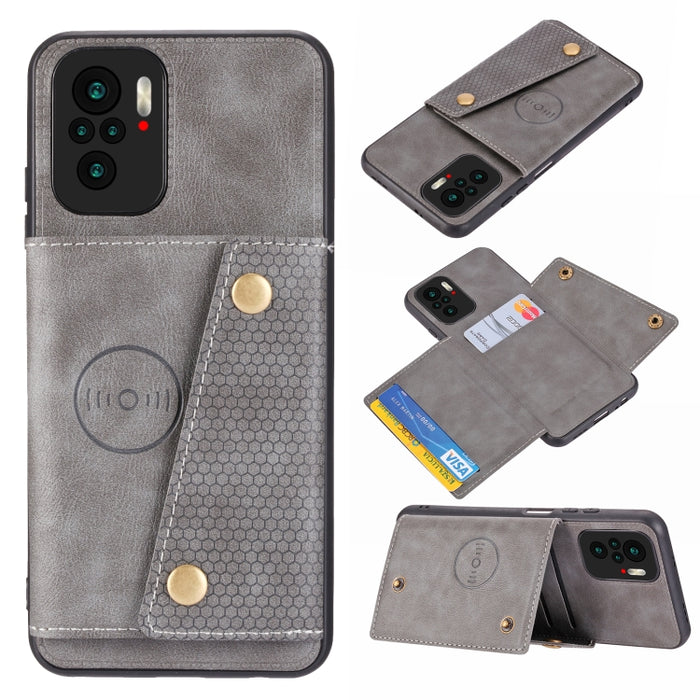 Estuche protector magnético a prueba de golpes con doble hebilla PU + TPU con ranura para tarjeta y soporte, For OnePlus 9, For OnePlus 9 Pro, For OPPO A94, For Xiaomi Redmi K40, For Xiaomi Redmi Note 9 4G, For Xiaomi Redmi Note 10                     ...
