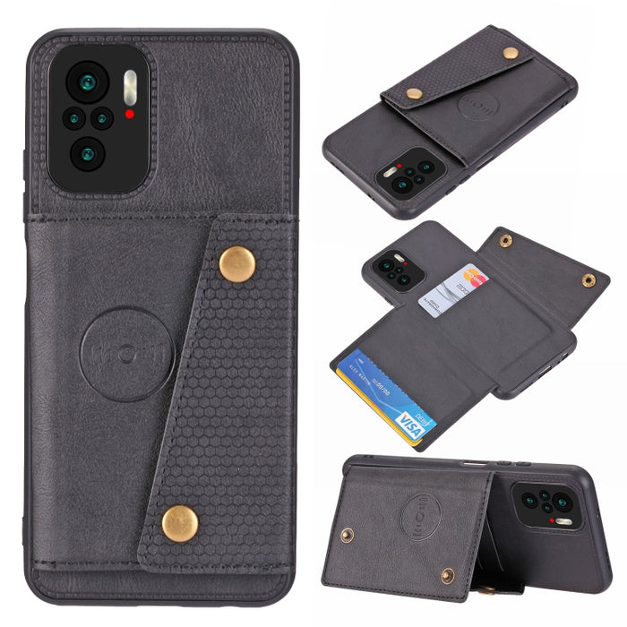 Estuche protector magnético a prueba de golpes con doble hebilla PU + TPU con ranura para tarjeta y soporte, For OnePlus 9, For OnePlus 9 Pro, For OPPO A94, For Xiaomi Redmi K40, For Xiaomi Redmi Note 9 4G, For Xiaomi Redmi Note 10                     ...