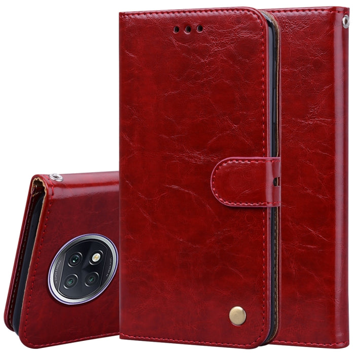 Estuche de cuero con tapa horizontal con textura de cera de aceite de estilo comercial con soporte y ranuras para tarjetas y billetera, For Xiaomi Redmi 9T, For Xiaomi Redmi Note 9T, For Xiaomi Redmi Note 10, For Xiaomi Redmi K40 / K40 Pro             ...
