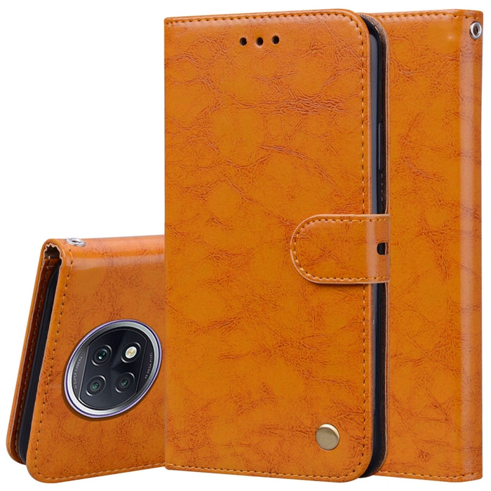 Estuche de cuero con tapa horizontal con textura de cera de aceite de estilo comercial con soporte y ranuras para tarjetas y billetera, For Xiaomi Redmi 9T, For Xiaomi Redmi Note 9T, For Xiaomi Redmi Note 10, For Xiaomi Redmi K40 / K40 Pro             ...