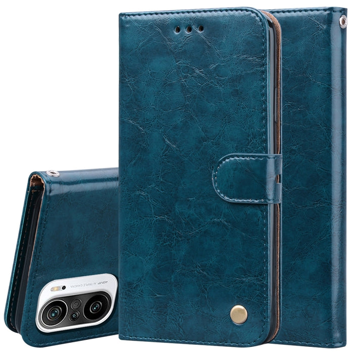 Estuche de cuero con tapa horizontal con textura de cera de aceite de estilo comercial con soporte y ranuras para tarjetas y billetera, For Xiaomi Redmi 9T, For Xiaomi Redmi Note 9T, For Xiaomi Redmi Note 10, For Xiaomi Redmi K40 / K40 Pro             ...