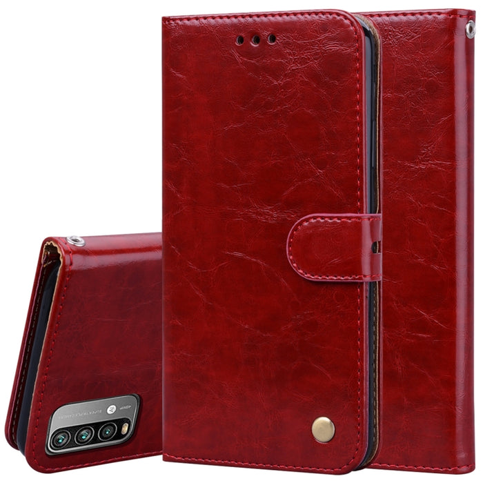 Estuche de cuero con tapa horizontal con textura de cera de aceite de estilo comercial con soporte y ranuras para tarjetas y billetera, For Xiaomi Redmi 9T, For Xiaomi Redmi Note 9T, For Xiaomi Redmi Note 10, For Xiaomi Redmi K40 / K40 Pro             ...
