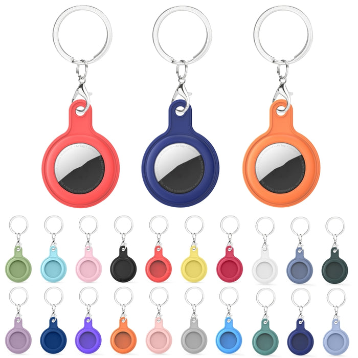 Funda de piel de gel con anillo de llavero intercambiable para AirTag