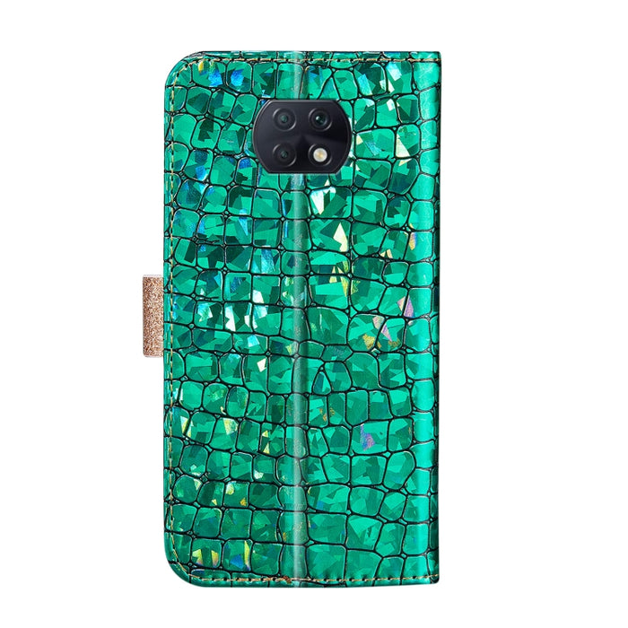 Estuche de cuero con tapa horizontal con textura de cocodrilo a juego con polvo de brillo láser con ranuras para tarjetas y soporte y billetera, For Xiaomi Redmi Note 9 5G, For Xiaomi Redmi Note 10 4G, For Xiaomi Redmi Note 10 Pro                      ...