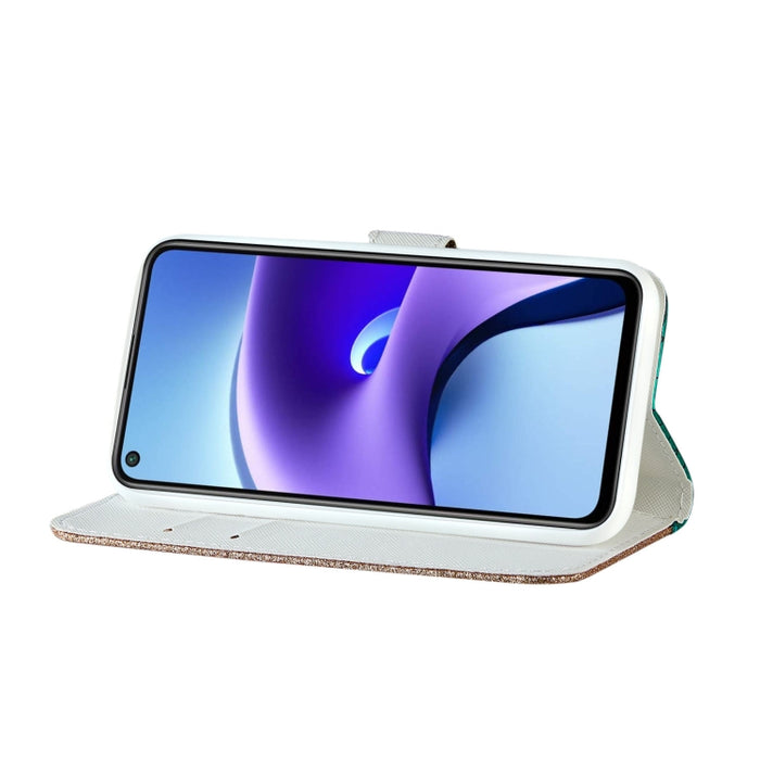 Estuche de cuero con tapa horizontal con textura de cocodrilo a juego con polvo de brillo láser con ranuras para tarjetas y soporte y billetera, For Xiaomi Redmi Note 9 5G, For Xiaomi Redmi Note 10 4G, For Xiaomi Redmi Note 10 Pro                      ...